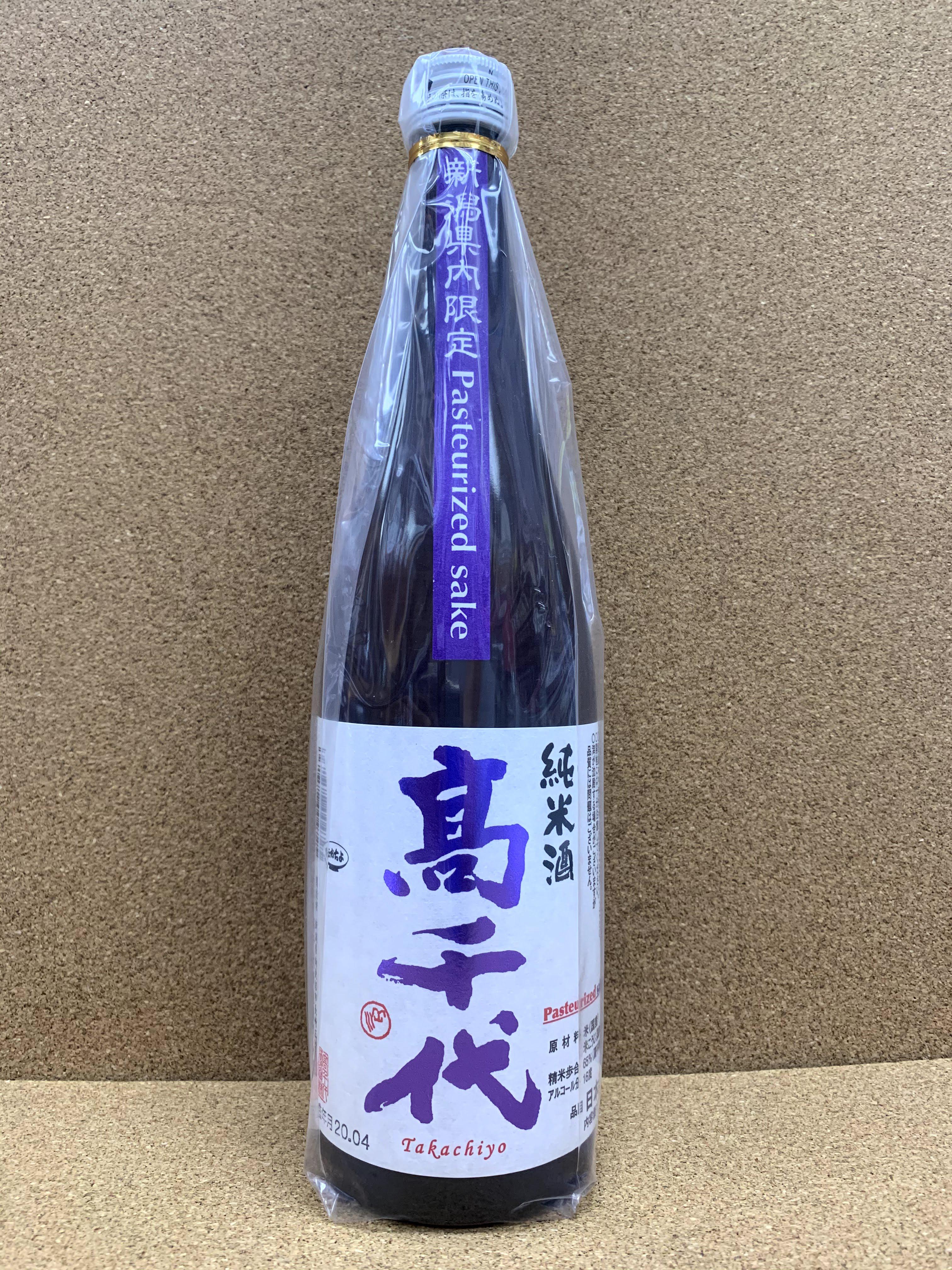 高千代 純米酒火入 紫 Pasteurized sake 1.8L
